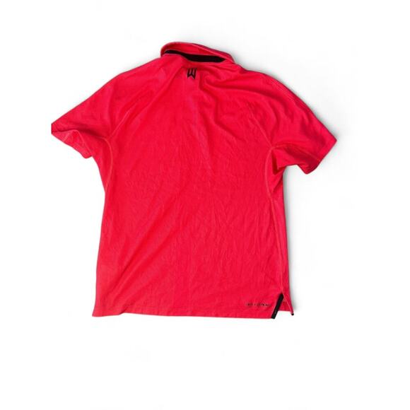 Nike ADV Tiger Woods Golf Pro Polo Shirt Top Dri Fit Red Size Medium - Picture 7 of 9